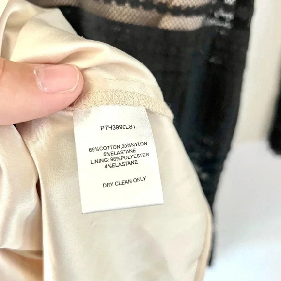 Parker Nadia Black Lace Long Sleeve Ruffle Cuff Mini Dress Size 2 - Picture 13 of 13